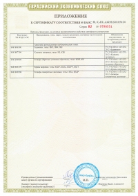Сертификат соответствия ЕАС. Приложение 1